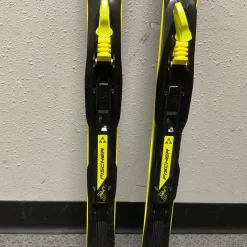 Used Fischer SPRINT CROWN Boys XC Ski/Binding Black And Optic Yellow 110 cm