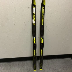 Used Fischer SPRINT CROWN Boys XC Ski/Binding Black And Optic Yellow 110 cm
