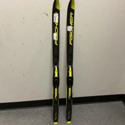 Used Fischer SPRINT CROWN Boys XC Ski/Binding Black And Optic Yellow 110 cm