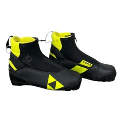 Used Fischer XJ SPRINT Boys NNN XC Ski Boots Black W 06 / JR 04-04.5