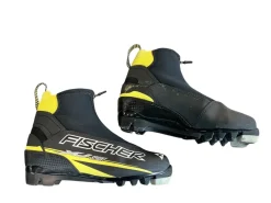 Used Fischer XJ SPRINT Boys NNN XC Ski Boots Black W 06 / JR 04-04.5