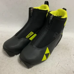 Used Fischer XJ SPRINT Boys NNN XC Ski Boots Black W 05-05.5 / JR 03.5-04