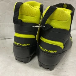 Used Fischer XJ SPRINT Boys NNN XC Ski Boots Black W 05-05.5 / JR 03.5-04