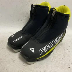 Used Fischer XJ SPRINT Boys NNN XC Ski Boots Black W 05-05.5 / JR 03.5-04