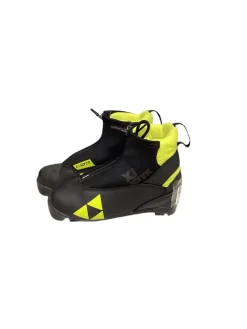 Used Fischer XJ SPRINT Boys NNN XC Ski Boots Black JR-01