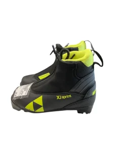 Used Fischer XJ SPRINT NNN SZ 29 Boys NNN XC Ski Boots Optic Yellow YT-11