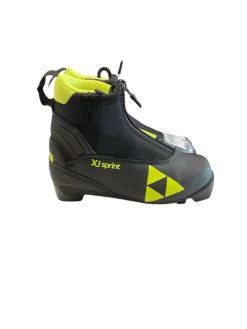 Used Fischer XJ SPRINT NNN SZ 29 Boys NNN XC Ski Boots Optic Yellow YT-11