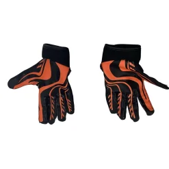 Used FOOTBALL GLOVES FB Gloves Black And Orange LG