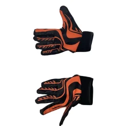 Used FOOTBALL GLOVES FB Gloves Black And Orange LG