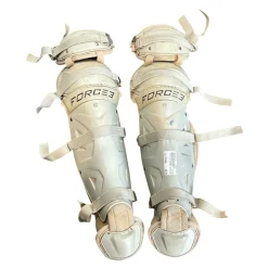 Used FORCE3 BC88-SMALL SHIN GUARDS Catchers Leg Guards Grey Intermed