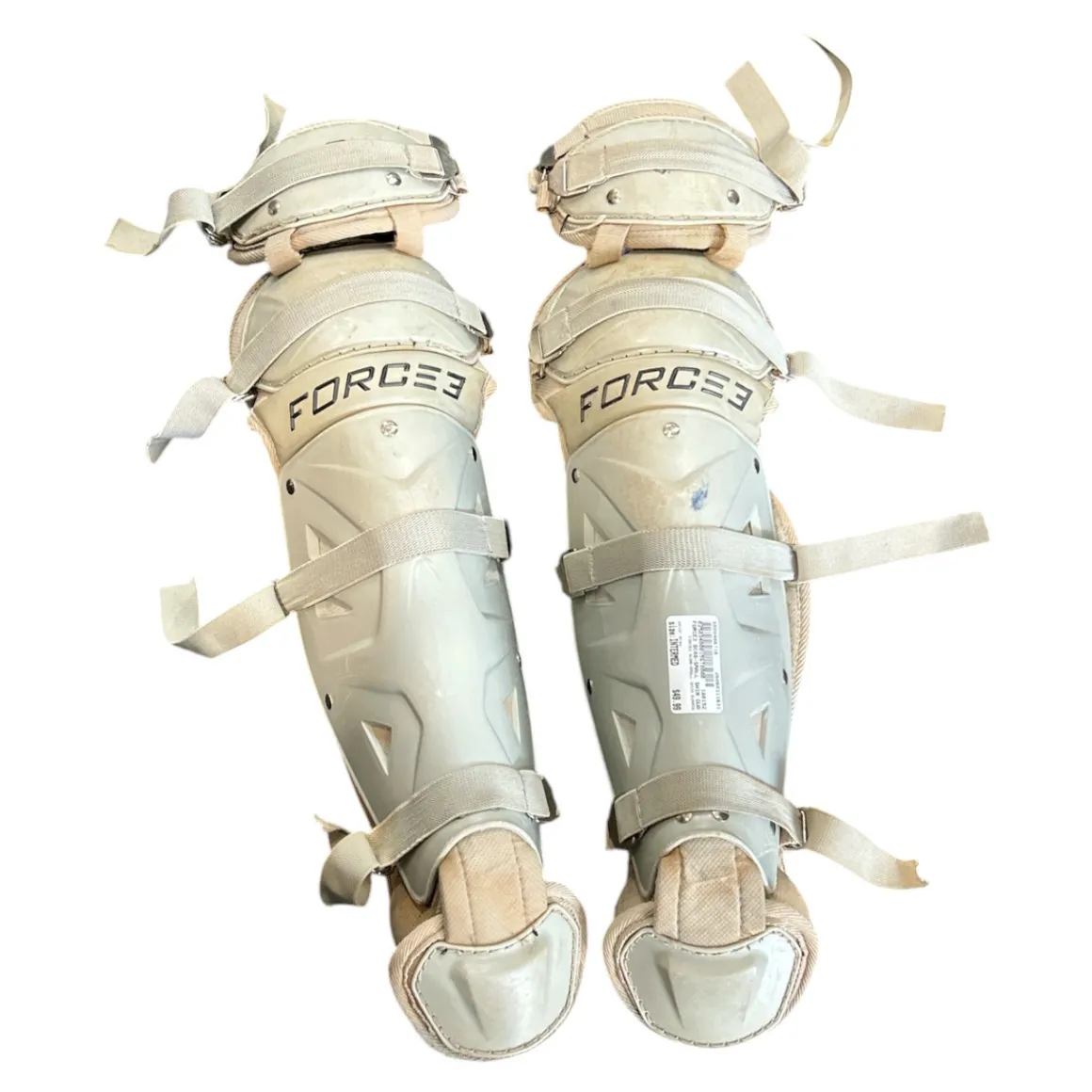 Used FORCE3 BC88-SMALL SHIN GUARDS Catchers Leg Guards Grey Intermed