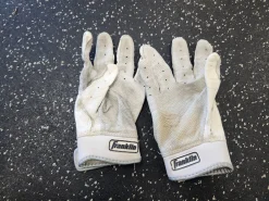 Used Franklin BB/SB Batting Gloves White SM