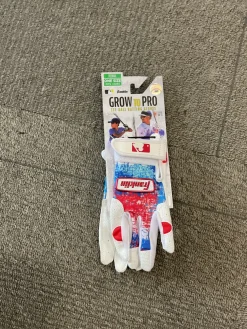 Used Franklin GROW TO PRO BB/SB Batting Gloves White SM
