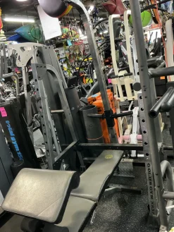 Used Golds Gym HALF RACK W/ BENCH AND LAT Home Gym No Plates
