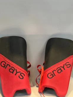 Used Grays Field Hockey SHIN GUARDS AND ARM/HAND PADS FH Shin Guards Red 20"