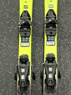 Used Head SUPER SHAPE TEAM Boys DH Ski/Binding Yellow 117 cm