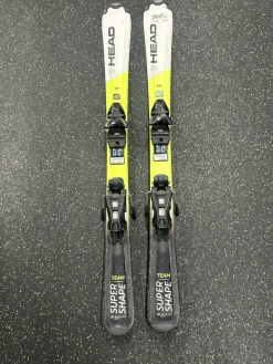 Used Head SUPER SHAPE TEAM Boys DH Ski/Binding Yellow 117 cm