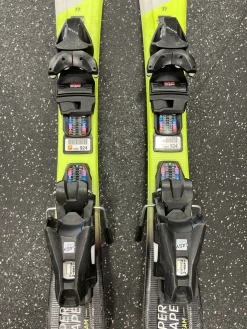 Used Head SUPER SHAPE TEAM Boys DH Ski/Binding Yellow 77 cm