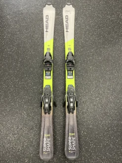 Used Head SUPER SHAPE TEAM Boys DH Ski/Binding Yellow 127 cm