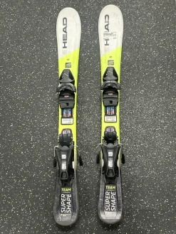Used Head SUPER SHAPE TEAM Boys DH Ski/Binding Yellow 87 cm