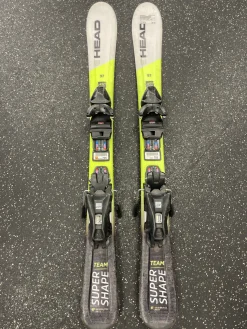 Used Head SUPER SHAPE TEAM Boys DH Ski/Binding Yellow 97 cm