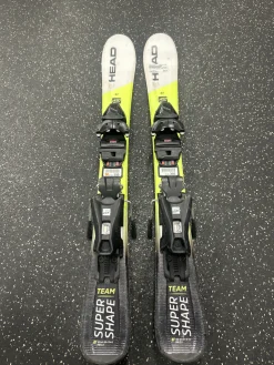 Used Head SUPER SHAPE TEAM Boys DH Ski/Binding Yellow 87 cm
