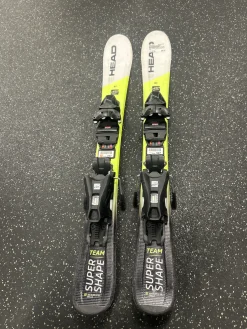 Used Head SUPER SHAPE TEAM Boys DH Ski/Binding Yellow 87 cm