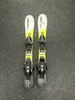 Used Head SUPER SHAPE TEAM Boys DH Ski/Binding Yellow 77 cm