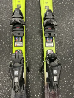 Used Head SUPER SHAPE TEAM Boys DH Ski/Binding Yellow 97 cm