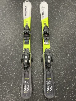 Used Head SUPER SHAPE TEAM Boys DH Ski/Binding Yellow 107 cm