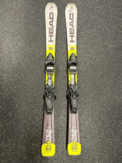 Used Head SUPER SHAPE TEAM Boys DH Ski/Binding Yellow 127 cm