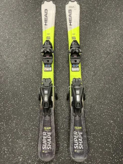 Used Head SUPER SHAPE TEAM Boys DH Ski/Binding Yellow 107 cm