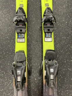 Used Head SUPER SHAPE TEAM Boys DH Ski/Binding Yellow 117 cm
