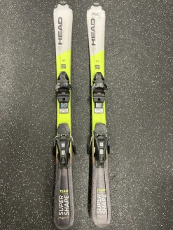 Used Head SUPER SHAPE TEAM Boys DH Ski/Binding Yellow 117 cm