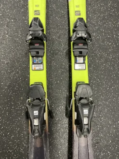 Used Head SUPER SHAPE TEAM Boys DH Ski/Binding Yellow 117 cm