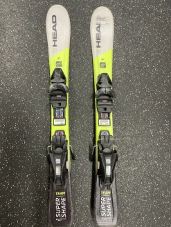 Used Head SUPER SHAPE TEAM Boys DH Ski/Binding Yellow 87 cm