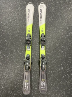 Used Head SUPER SHAPE TEAM Boys DH Ski/Binding Yellow 117 cm