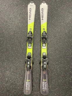 Used Head SUPER SHAPE TEAM Boys DH Ski/Binding Yellow 117 cm