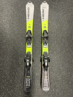 Used Head SUPER SHAPE TEAM Boys DH Ski/Binding Yellow 107 cm