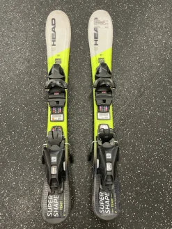 Used Head SUPER SHAPE TEAM Boys DH Ski/Binding Yellow 77 cm