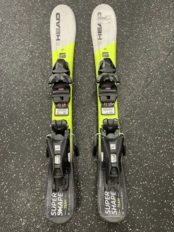 Used Head SUPER SHAPE TEAM Boys DH Ski/Binding Yellow 77 cm