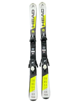 Used Head SUPER SHAPE TEAM Boys DH Ski/Binding Yellow 127 cm