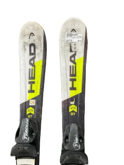 Used Head SUPER SHAPE TEAM Boys DH Ski/Binding Yellow 97 cm