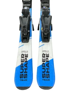 Used Head SUPER SHAPE TEAM Boys DH Ski/Binding Royal Blue 117 cm