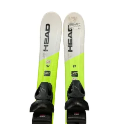 Used Head SUPER SHAPE TEAM Boys DH Ski/Binding Yellow 97 cm
