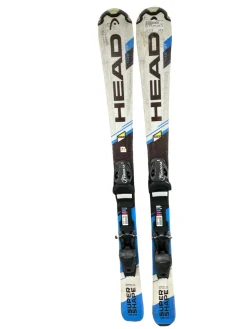 Used Head SUPER SHAPE TEAM Boys DH Ski/Binding Royal Blue 117 cm
