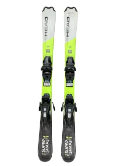 Used Head SUPER SHAPE TEAM Boys DH Ski/Binding Yellow 107 cm