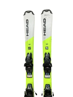 Used Head SUPER SHAPE TEAM Boys DH Ski/Binding Yellow 107 cm