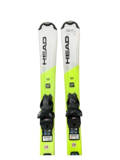 Used Head SUPER SHAPE TEAM Boys DH Ski/Binding Yellow 107 cm
