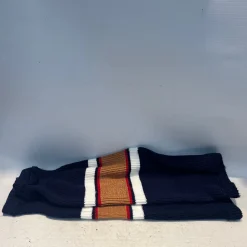 Used Hockey Sock White And Navy Blue Intermed